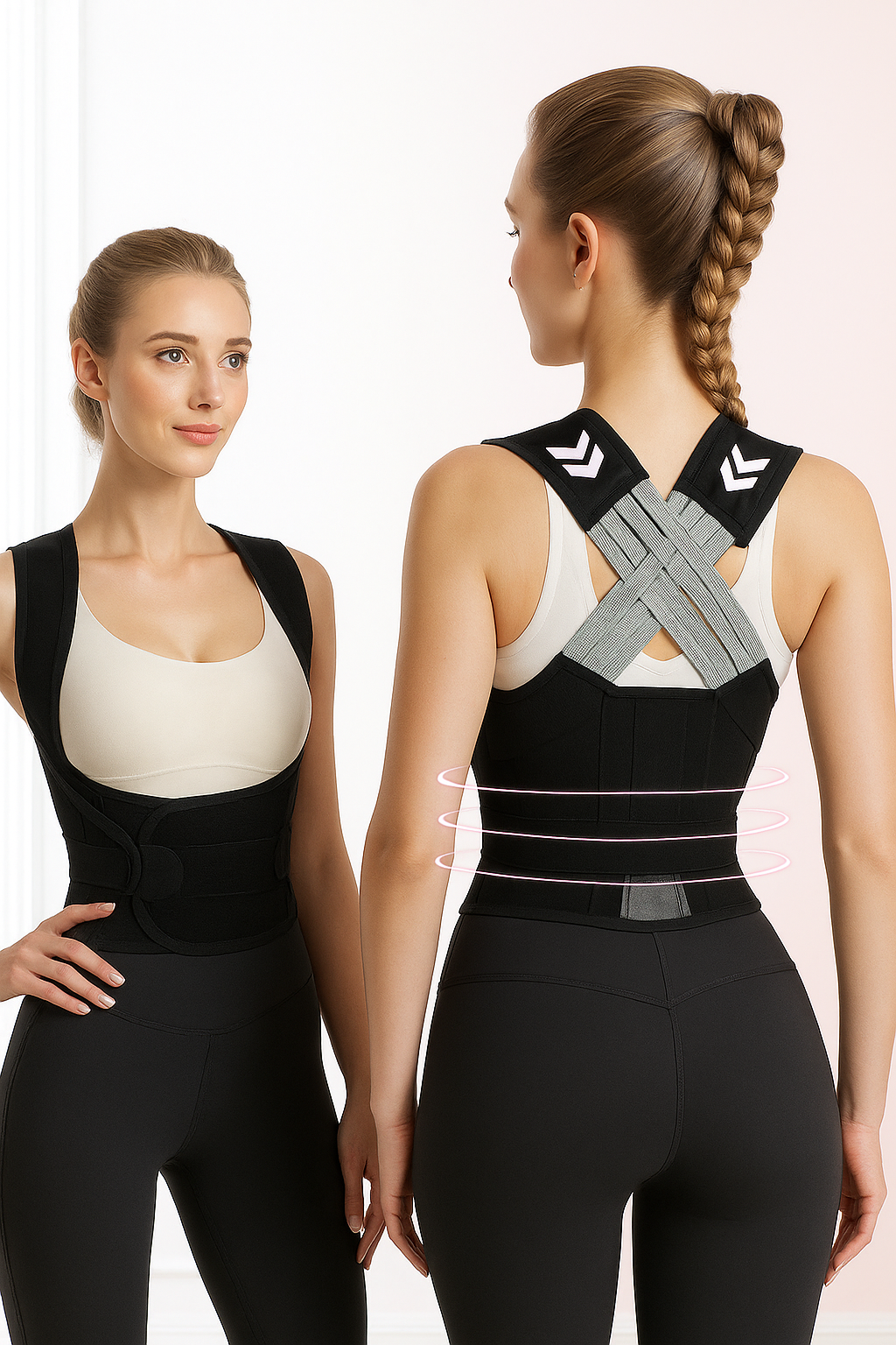 Posture Corrector Belt for Men & Women – Back & Shoulder Support | Spine Straightener Brace | Clavicle & Back Pain Relief Belt (Fits Waist Size 32"–38")