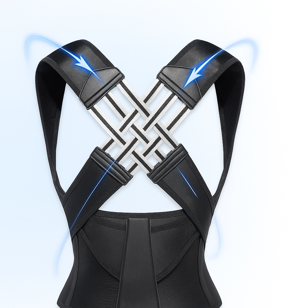 Posture Corrector Belt for Men & Women – Back & Shoulder Support | Spine Straightener Brace | Clavicle & Back Pain Relief Belt (Fits Waist Size 32"–38")