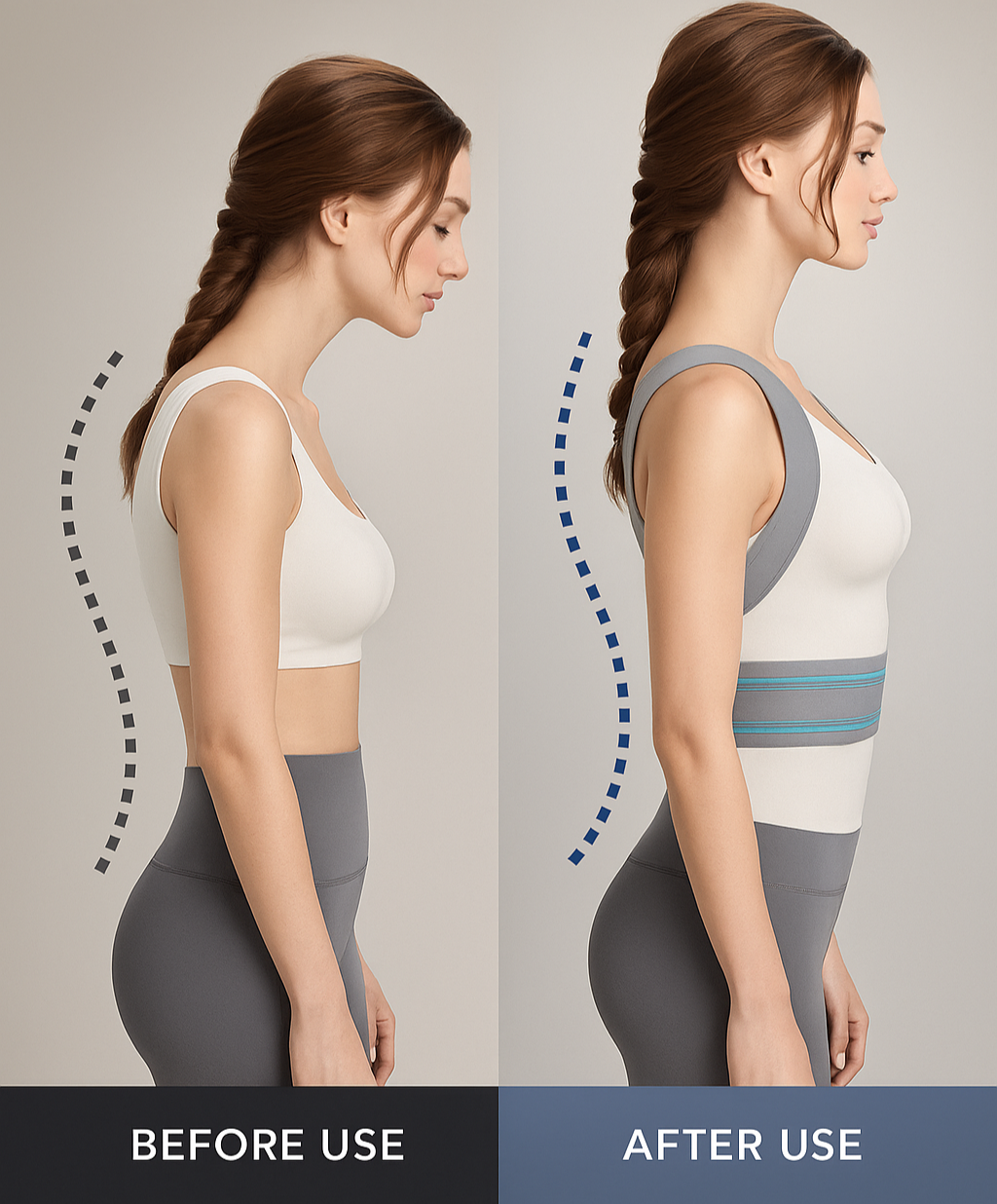 Posture Corrector Belt for Men & Women – Back & Shoulder Support | Spine Straightener Brace | Clavicle & Back Pain Relief Belt (Fits Waist Size 32"–38")